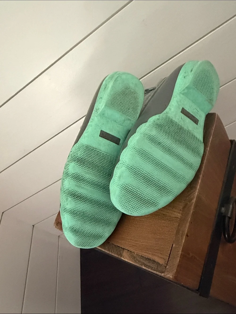 Sperry Gray and Mint Kids Duck Rain Boots